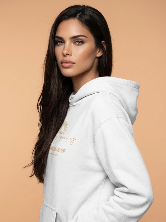His Mercies Are New Hoodie — White