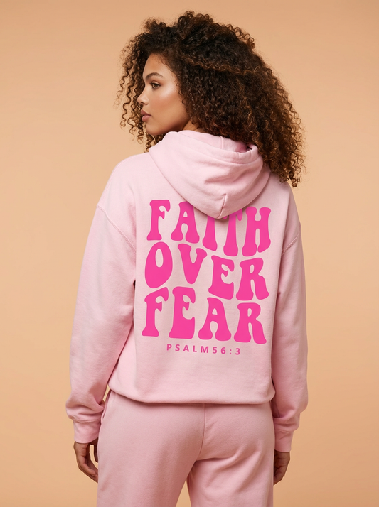 FAITH OVER FEAR Dropped Shoulder Hoodie