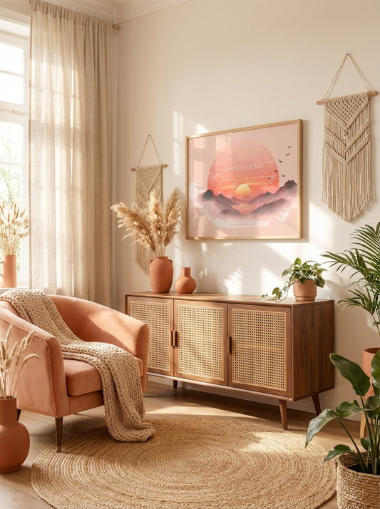 His Mercies Morning Matte Canvas Wall Art — Inspirational Christian Sunrise Print